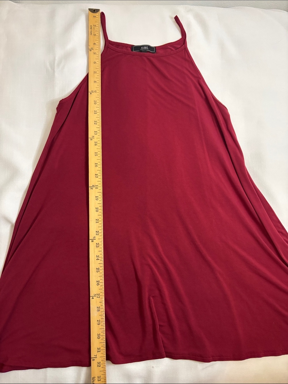 Vibe Burgundy Swing Camisole Dress -—314sku - Picture 4 of 5